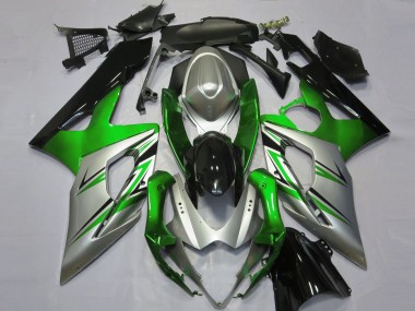 Verde Plata & Negro 05-06 GSXR 1000 Carenado Moto